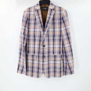 Banana Republic Sport Coat Mens 38R Mad Men Collection Blazer Plaid Cotton MCM